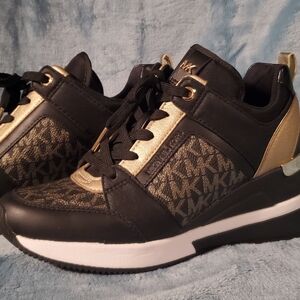 Michael Kors Black and Gold Sneakers